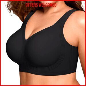 Wireless Push Up Bra Full Coverage Seamless Plus Size Supportive